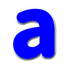 アルファベット小文字の青色スタンプ