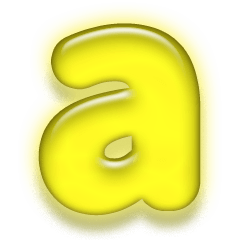 roman lowercase glass  yellow stamp