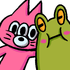 PINK 3 eyes cat and his friends