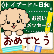 toy Poodle dog 4 congrats sticker