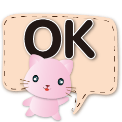 Practical cute pink cat-dialog box