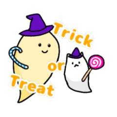 Obakechan and the Cat Halloween sticker
