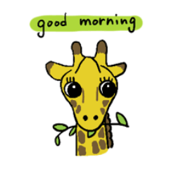 "Good morning" sticker with animals