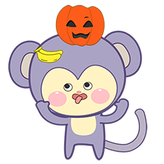 Cute Violet monkey Halloween