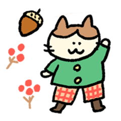 くっきり文字【秋冬】あったか猫スタンプ