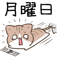 moving unmotivated calico cat Sticker8