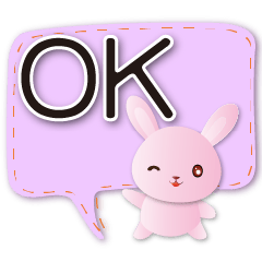 可愛粉粉兔 實用對話框