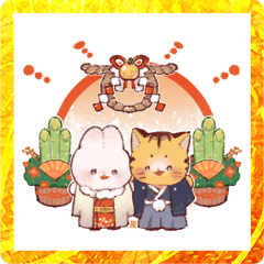 Rabbit & Cat New year holiday season