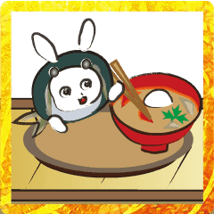 New year wearing rabbit move