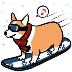 Winter stickers for corgi enthusiasts