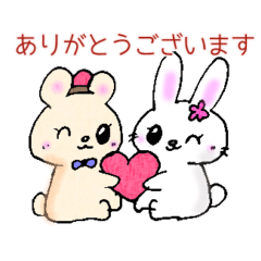 Cute bearand rabbit Sticker winter 2022