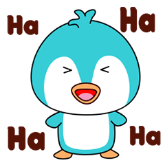Cheerful blue penguin