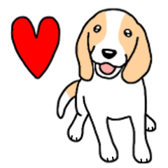 Dog stamp Beagle (Lemon & White)