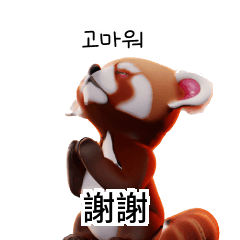 Cute Red Panda Translate KR TW CN