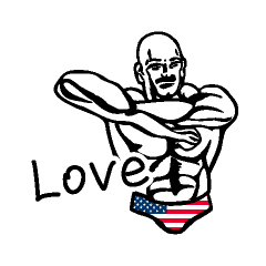 Adesivo "Diga amor" por Muscular Man