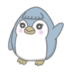 New straight bangs penguin sticker
