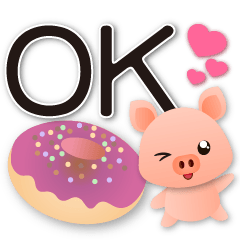 可愛豬-可口食物-實用大字