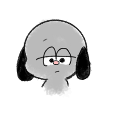 A gray dog.
