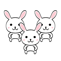 Kawaii moving rabbit stickers
