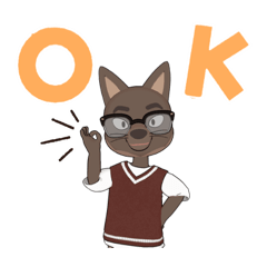 Wolf uncle's daily life sticker