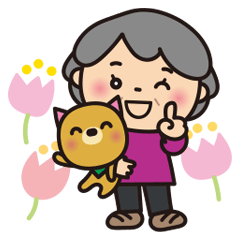 Grandma & Puppy! considerate sticker_JP
