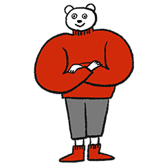 Polar bear in red sweater