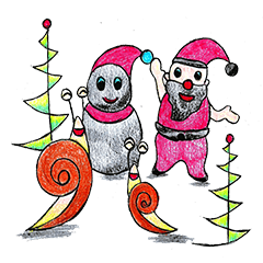 Cute snails4, Merry Christmas