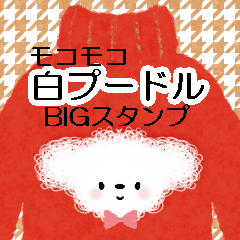 【モコモコ白プードル】BIGスタンプ