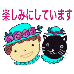 A girl and a black cat 2
