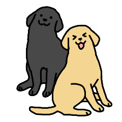 THE TWO DOGS [black and yellow]