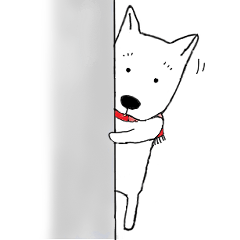 White Doggy Winter Sticker