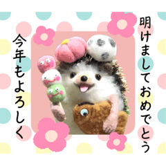 羊毛フェルトの動物のクリスマスとお正月2