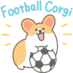 Football corgi animation stickers