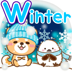 Shiba dog moving Xmas & Winter english
