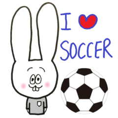 A leaping rabbit loves soccer gray ver.