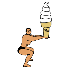 Soft ice cream muscly guy #2
