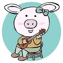 A cute pig sticker that is fun every day