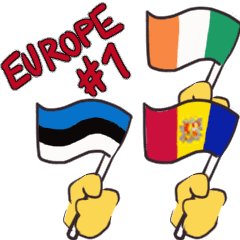 Funny Faces Waving Flags Europe #1