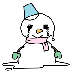 Melting snowman's sad Sticker