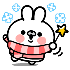 Cute Bunny Winter Effect Sticker