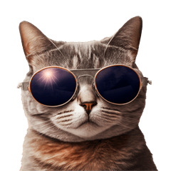 Working sunglasses cat