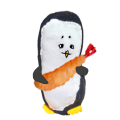 Maro Penguin loves shrimp.