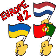 滑稽的面孔揮動旗幟歐洲 #2