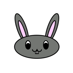 gray rabbit with joy