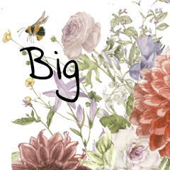 Revised big watercolor flowers stickers