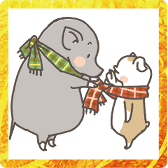 Bootaro and Yotaro greeting stickers