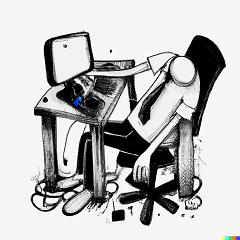 Modern art Sticker (office worker)