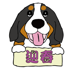Sticker of Bernese  For happy new year