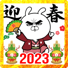Attractive eye's rabbit New Year 2023