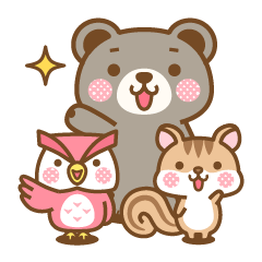 Bear & Chipmunk, Owl Sticker